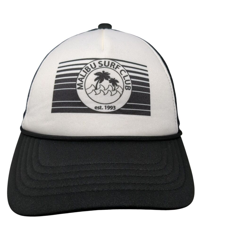 Malibu Surf Club Est. 1993 Snapback Trucker Hat Black OSFA Mesh Back Wild Fable